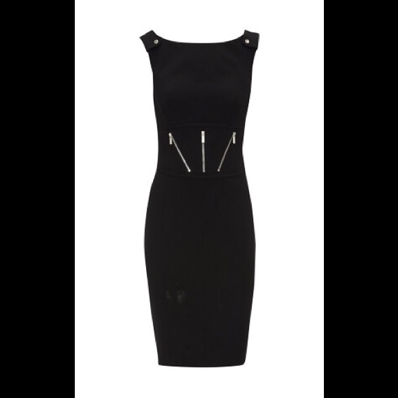 KAREN MILLEN LBD Corset Pencil Black Dress 2 EU34 - Picture 4 of 4